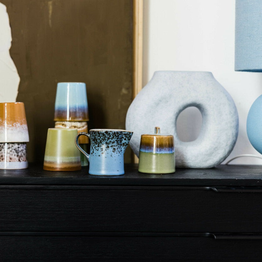 HKliving - 70s Ceramics Milk & Sugar Pot - Berry/Peat - HAYGEN