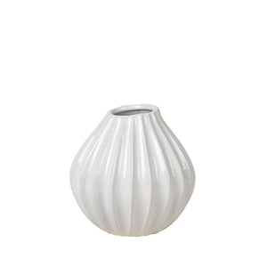 Broste - Grooved Vase - Small - Ivory - HAYGEN