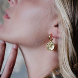 Cabbage White - Roman Coin Hoops Earrings Gold - HAYGEN