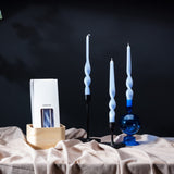 Ice Blue Twist Candles - Pack of 3 - HAYGEN