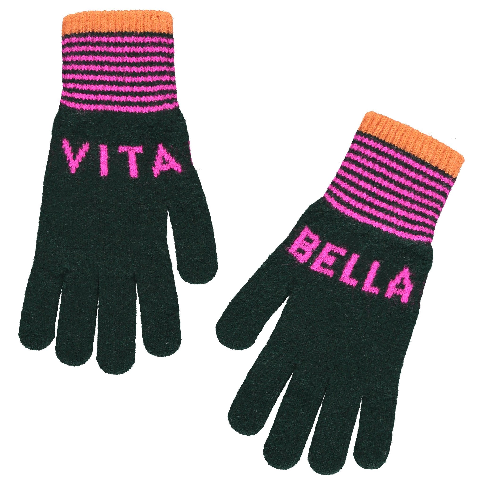 Quinton & Chadwick - VITA BELLA Gloves in Dark Green and Fuchsia - HAYGEN