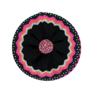 Quinton & Chadwick - Zig Zag Pattern Beret in Pink - HAYGEN