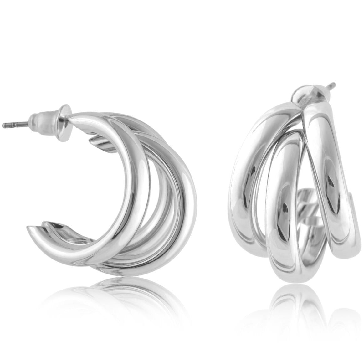 Gisele Trio Earrings - Silver - HAYGEN