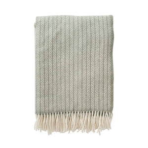 Otis Dusty Green Lambswool Throw - HAYGEN