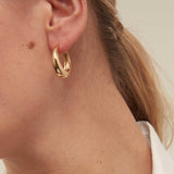 Large Tapered Gold Hoops - HAYGEN