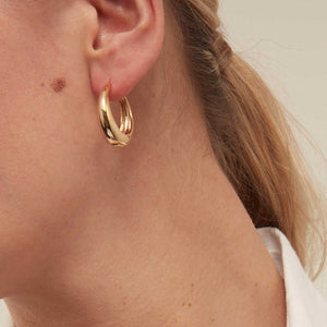 Large Tapered Gold Hoops - HAYGEN