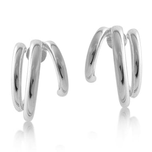 Enola Plated Hoop Earrings - Silver - HAYGEN