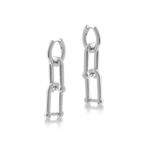 Renata Charm Hoop Earrings - Silver - HAYGEN