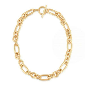 Maude Oval Link T-Bar Necklace - Gold - HAYGEN