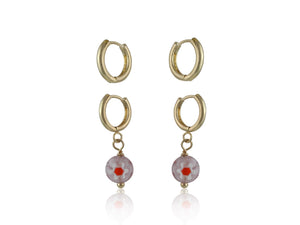 Sonya Tiny Hoop Earrings - Set of 2 - HAYGEN