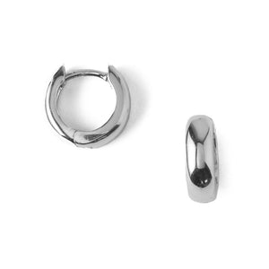 Mini Domed Clean Huggie Earrings - Silver - HAYGEN