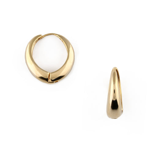 Large Tapered Gold Hoops - HAYGEN