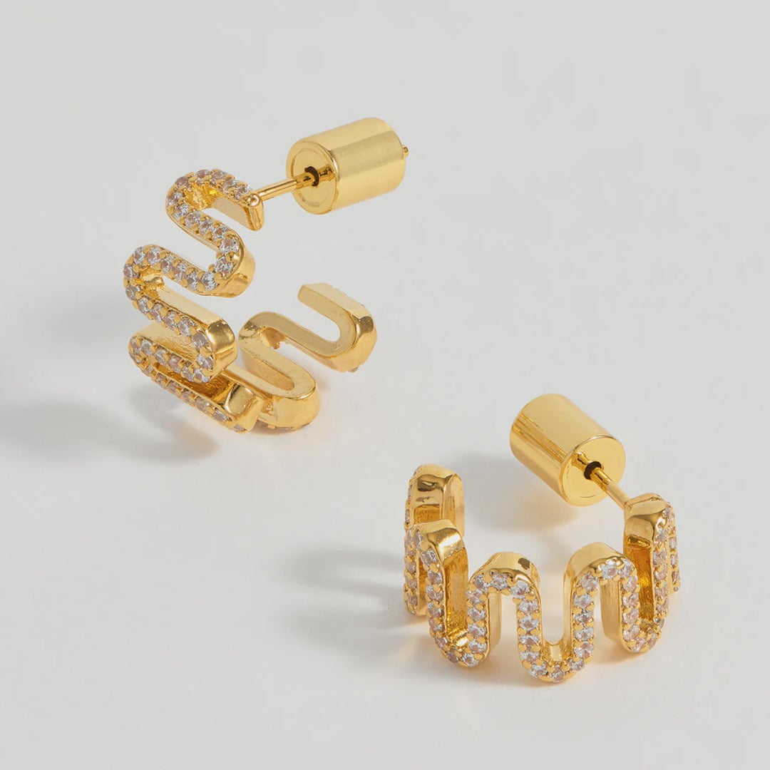 Swirl Hoop Earrings - Gold Plated - HAYGEN