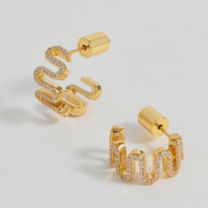 Swirl Hoop Earrings - Gold Plated - HAYGEN