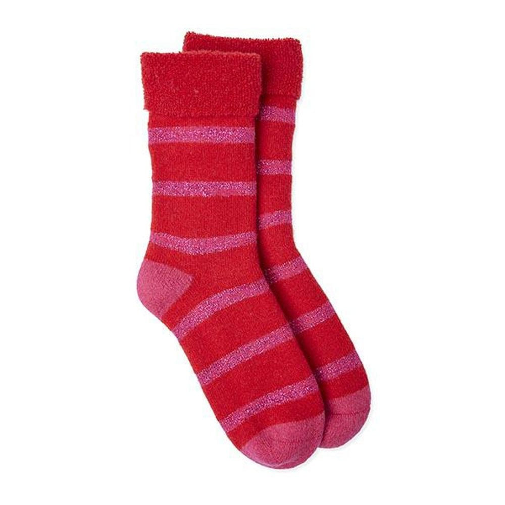Somerville - Slipper Socks - Pink & Red - HAYGEN
