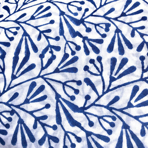 Cotton Block Print Pyjamas - Bud Blue - HAYGEN