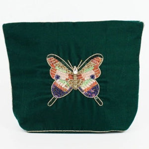 Velvet Beaded Butterfly Make up Bag - HAYGEN