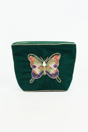 Velvet Beaded Butterfly Small Purse - HAYGEN