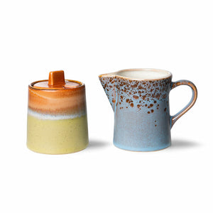HKliving - 70s Ceramics Milk & Sugar Pot - Berry/Peat - HAYGEN