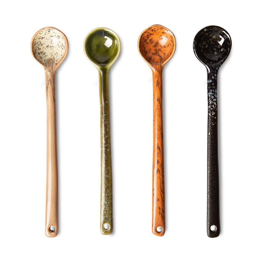 HKliving - 70s Ceramics Spoons - Set of 4 - HAYGEN