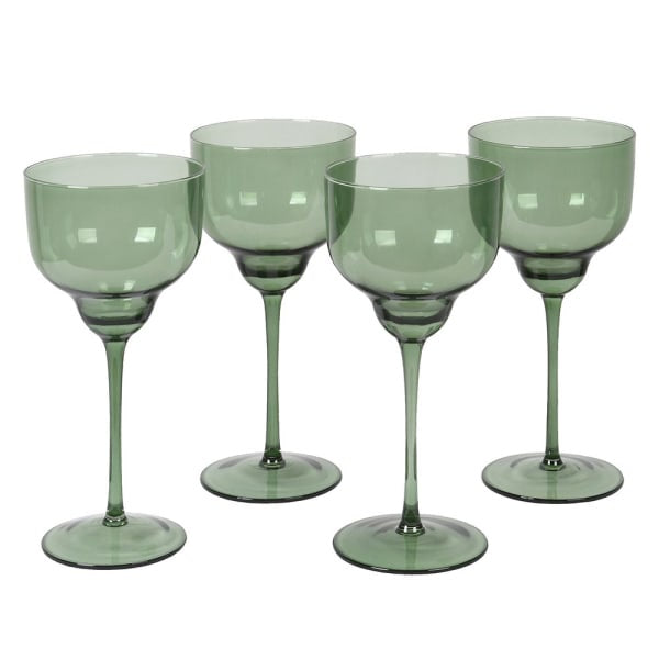 Set of 4 Olive Green Wine Glasses - HAYGEN