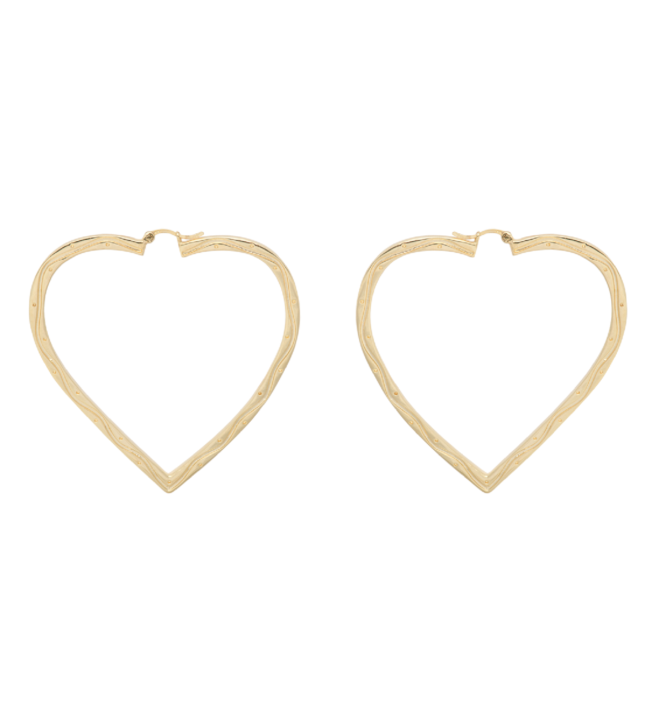 Anna + Nina - Funky Love Hoop Earrings Goldplated - HAYGEN