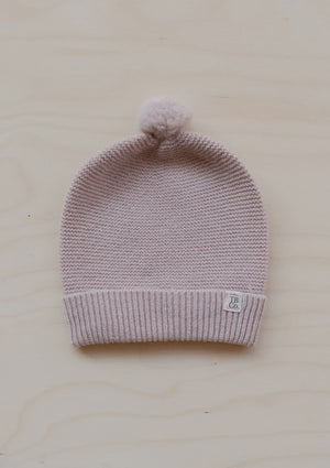 The Tartan Blanket Co - Cashmere & Merino Baby Beanie - Blush - HAYGEN