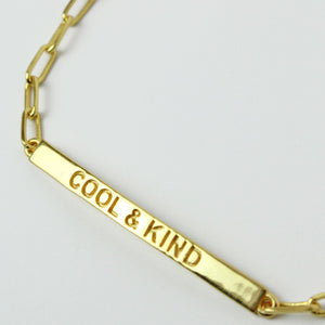 Gold Cool & Kind Bar Bracelet - HAYGEN