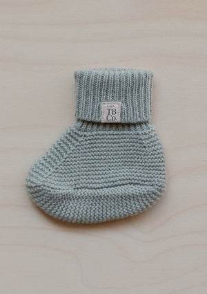 The Tartan Blanket Co - Cashmere & Merino Baby Booties - Sage - HAYGEN