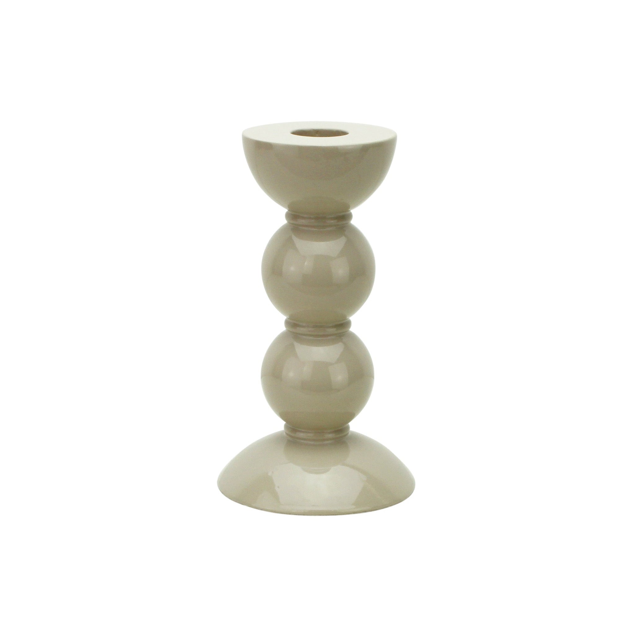 Addison Ross - Medium Cappuccino Bobbin Candlestick - 14cm - HAYGEN