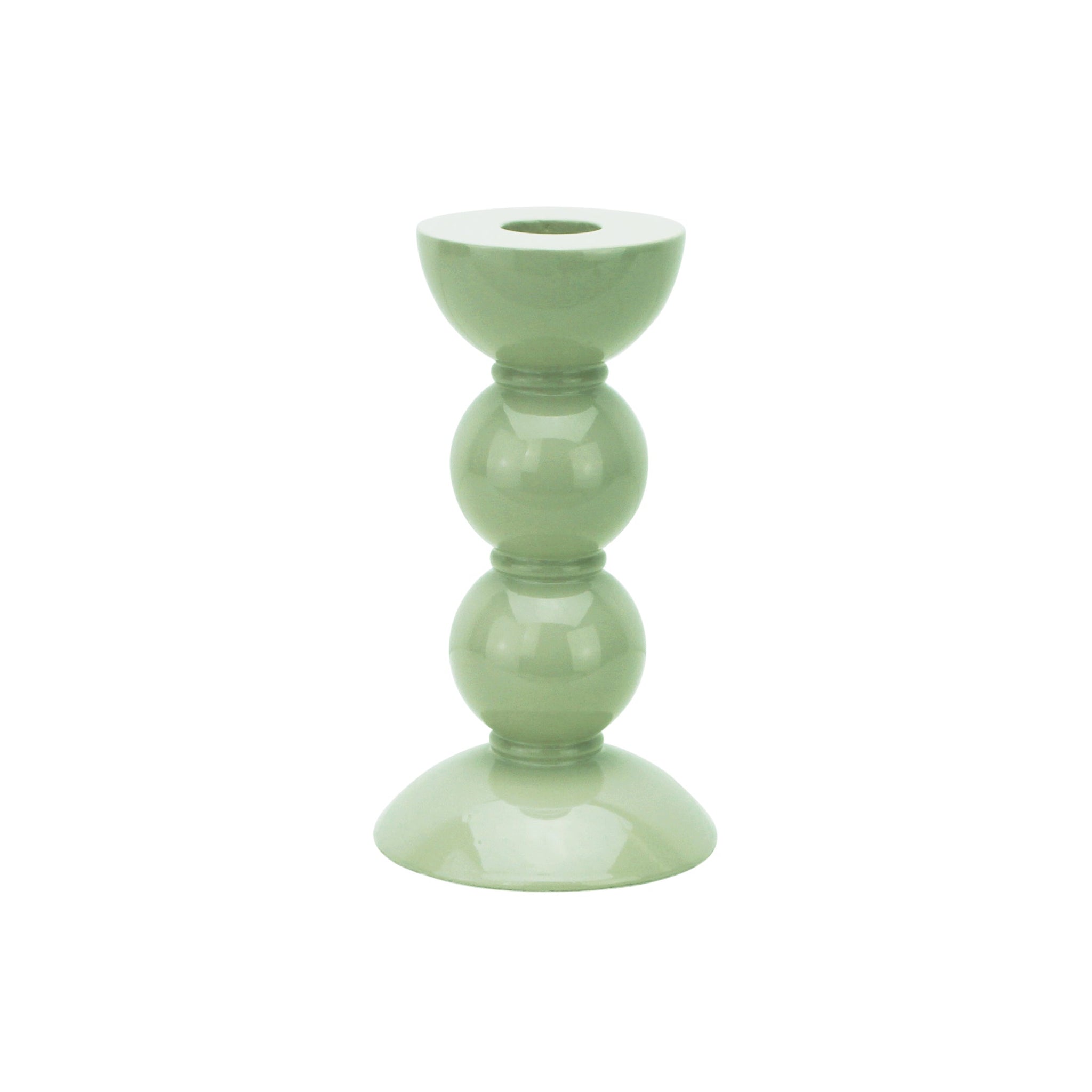 Addison Ross - Medium Sage Bobbin Candlestick - 14cm - HAYGEN