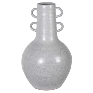 White Ceramic Vase w/ Handles - HAYGEN
