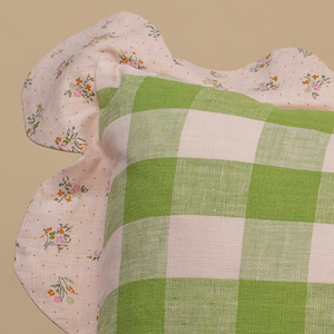 Projektityyny - Ruiskaunokki Gingham Scalloped Cushion - Peridot - HAYGEN
