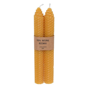 Set of 2 Yellow Beeswax Candles - HAYGEN