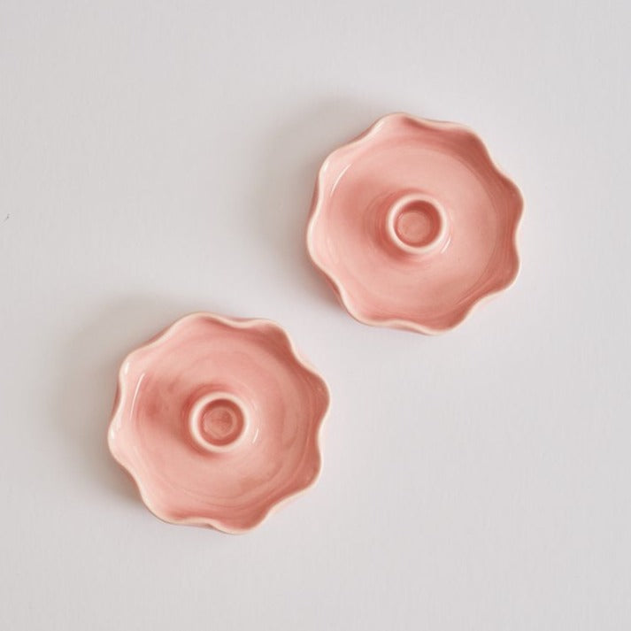 Scallop Pink Candleholder - HAYGEN