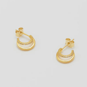 Double Illusion Pave Hoop Earrings - HAYGEN