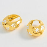 Chunky Floral Hinge Hoop - HAYGEN