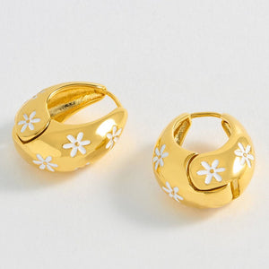 Chunky Floral Hinge Hoop - HAYGEN