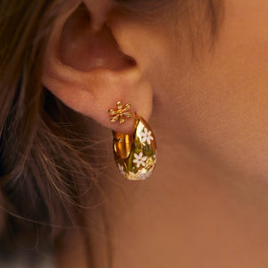 Chunky Floral Hinge Hoop - HAYGEN