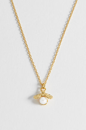 Pearl Bee Necklace - Gold Plated - HAYGEN