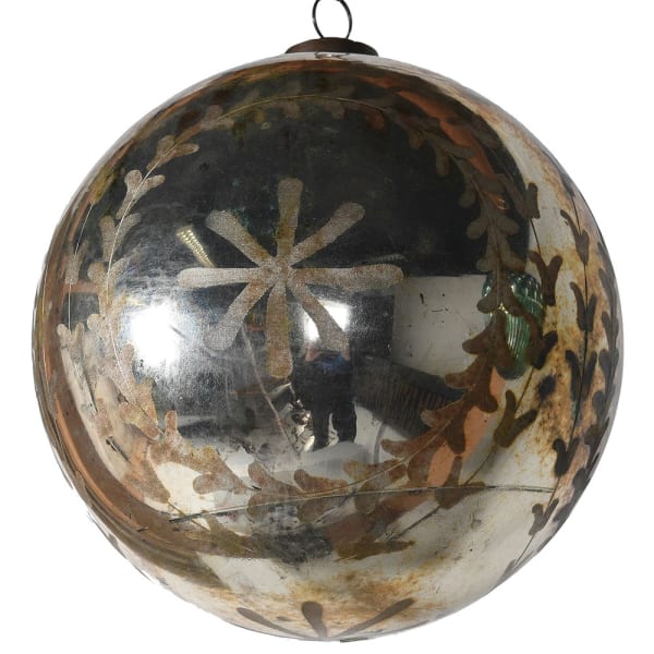 Aged Patina XL Glass Bauble - HAYGEN