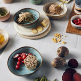 HKliving - 70s Ceramics Pasta Bowls - Lagune - Set of 2 - HAYGEN