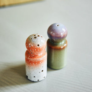 HKliving - 70s Ceramics Salt & Pepper Shaker - Asteroid/Peat - HAYGEN