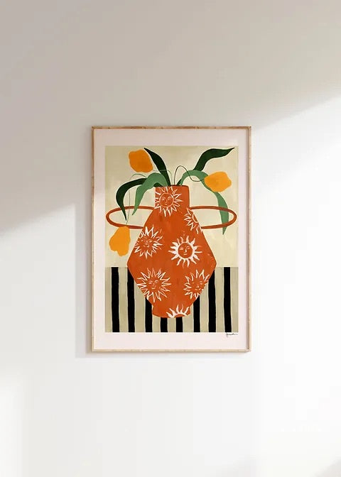Yellow Flowers in Sun Vase - 50x70cm - HAYGEN