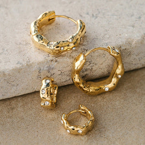 Molten & Swarovski Crystal Mid Size Hoops - HAYGEN