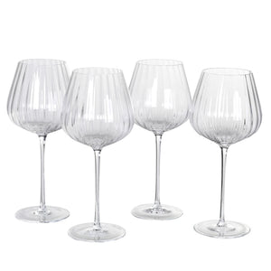 Ribbed Wine Glasses - Set of 4 - HAYGEN