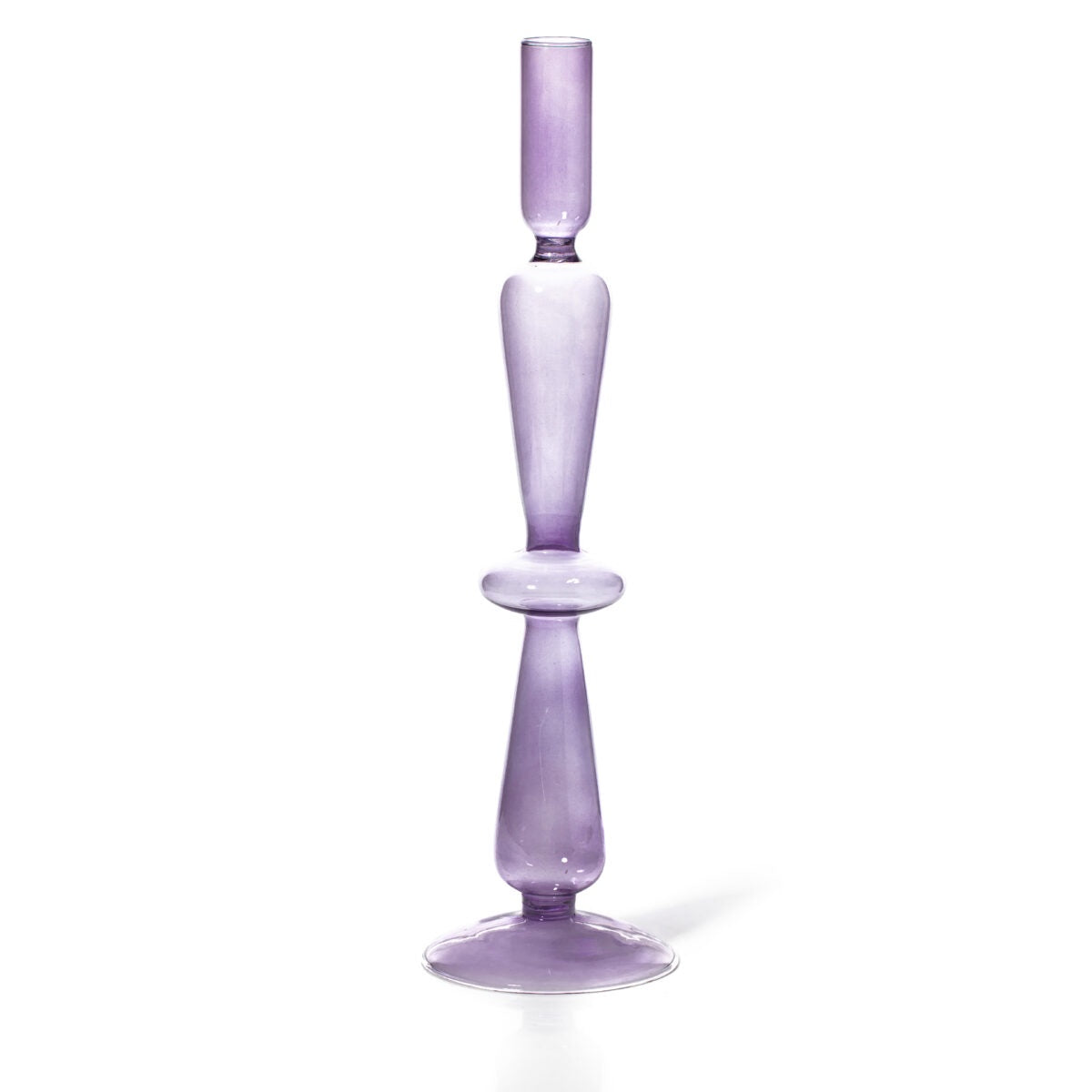 Glass Candleholder - Lilac - 31.5cm - HAYGEN