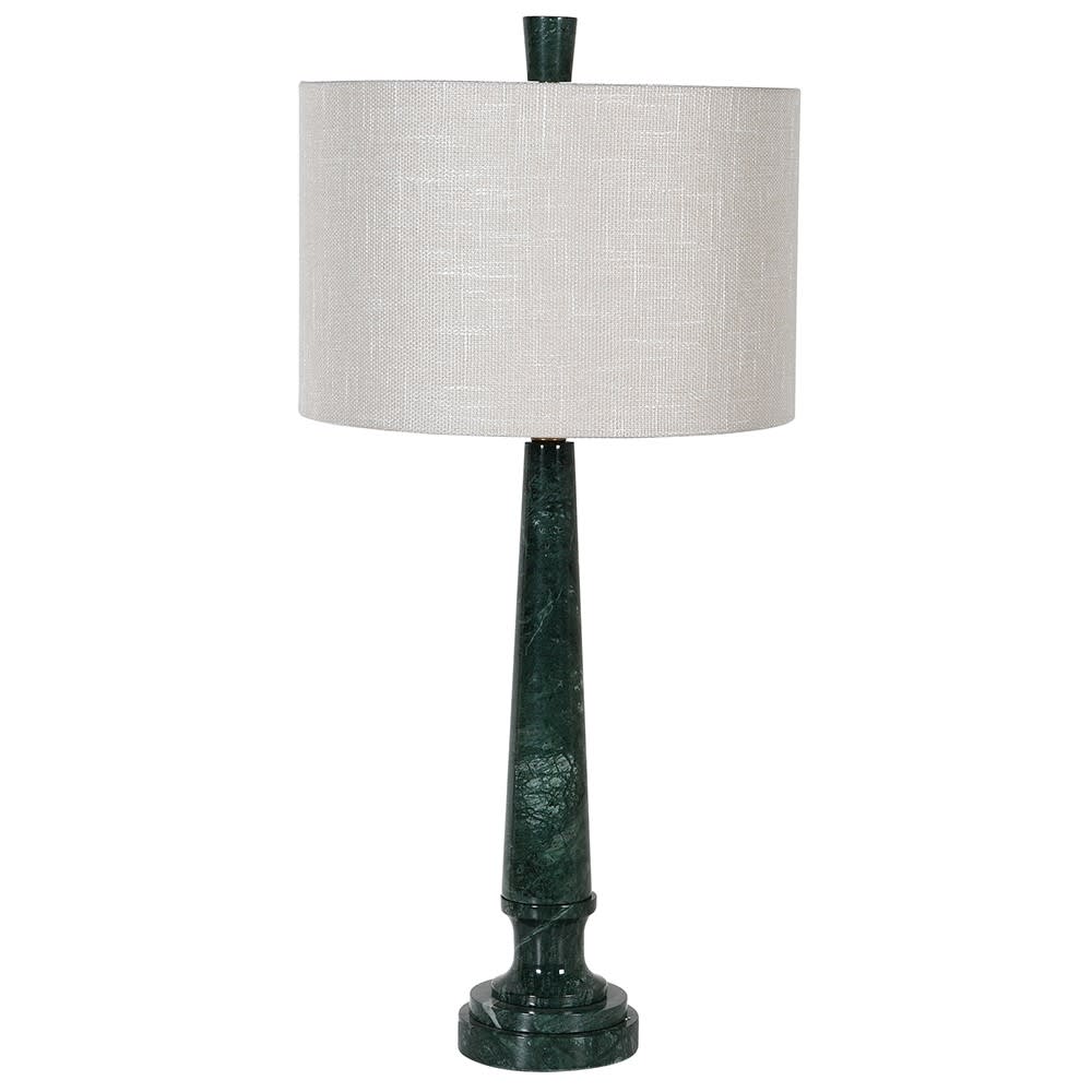 Green Marble Lamp w/Shade - HAYGEN