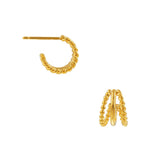 Triple Illusion Hoop Earrings - Gold - HAYGEN