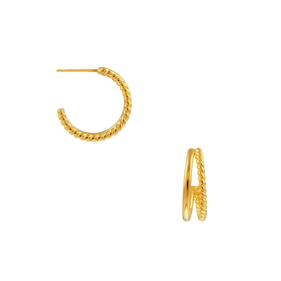 Double Illusion Mid size earring - Gold - HAYGEN